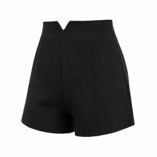 Women Black High Waist Wide Leg Elastic Streetwear Shorts