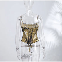 Sexy Satin Fish-bone Corset Women Slim Sleeveless Waist-cinching Spaghetti Strap Tank Tops 2026 New Ladies Spring Summer Outwear