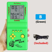 Rechargeable Portable Pocket Game Console Type-C Charge Retro Handheld Game Player with Switch for Tetris Machine Puzzle Toys