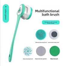New Waterproof Electric Bath Brush Long Handle Scrub Brush Back Scrubber Five-In-One Shower Brush Home Use Bathing Device
