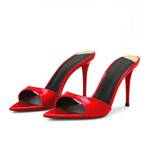 New Super Hot White Pointed High Heels with Thin Heels Half Slippers, Women's Summer Open toed Sandals