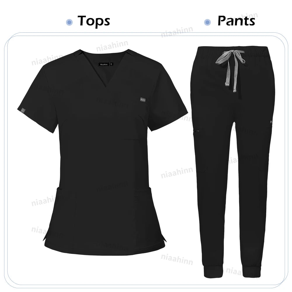Scrub Sets Uniform Women Joggers Medical Accessories Healthcare Surgical Uniforms Lab Veterinary Clinic Working Clothes Set Mens