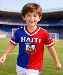 Summer Haiti Kids Soccer Tshirt Quick Dry Short Sleeve Football Tops National Flag Sports Shirt for Men's Shirts Woman t-shirts