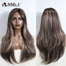 Noble 26 Inch Synthetic Lace Front Wig Ombre Blonde Cosplay