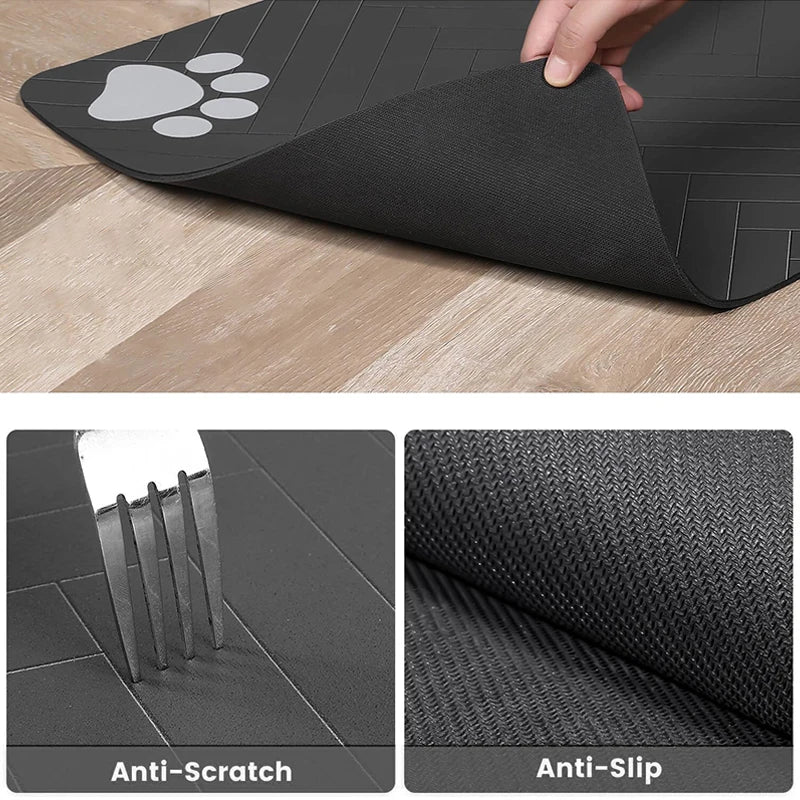 Pet Feeding Mat For Food And Water Bowl Absorbent Quick Dry Pet Placemat With Rubber Backing For Dog And Cat 3040/4050/4060 Cm