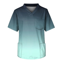 Men 's Nurse Uniforms Pet Shop Doctor Set Medical Dentist Overalls Summer Lab Workwear Short Sleeve Gradient Print Nursing Top