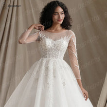 BEPEITHY Customized Muslim Long Sleeves Wedding Dresses 2026 Winter Women Princess Bridal Ivory Luxury Glitter Ball Gown Bride