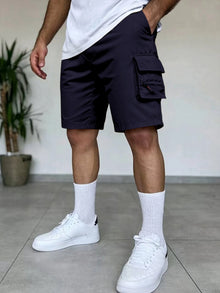 Summer Men's Cargo Shorts Loose Casual Elastic Waist Outdoor Jogging Tactical Shorts Multi-pockets Male Work Hiking Short Pants