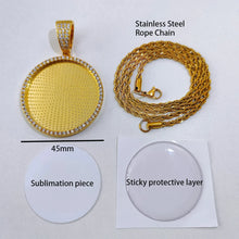 45mm Hip Hop Iced Out DIY Photo CZ Pendant Custom Picture Pendant Necklace Personalized Women Men Rapper Jewelry For Him Her