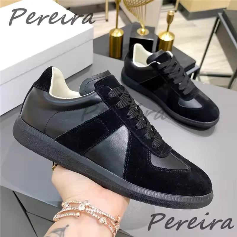 Summer Trendy Retro Men's Casual Sneakers Versatile Comfortable Patchwork Training Shoes Round Toe Lace-Up Flats Sports Shoes