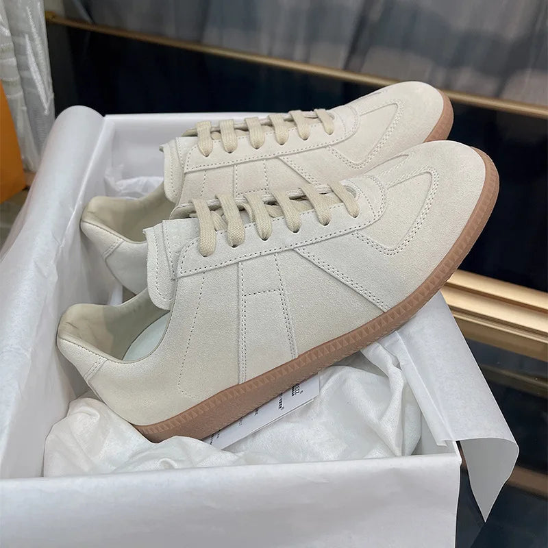 Retro GAT Sneakers Handmade Genuine Leather German Army Trainers Luxury Soft Flat Casual Shoes Men Women Spring Autumn Walking