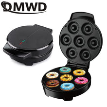 DMWD 110V/220V Electric Donut Maker Automatic Heating Egg Cake Bread Baking Machine High Power Fast Heating Oven Pan Breakfast