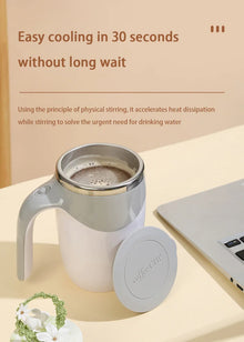 Portable Automatic Stirring Coffee Mug Magnetic Electric Stainless Steel Self Mixing Coffee Tumbler Rotating Home Office Travel
