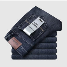 2026 New Business Men's Jeans Casual Straight Stretch Fashion Classic Blue Black Work Denim Pant Trousers Male  Clothing