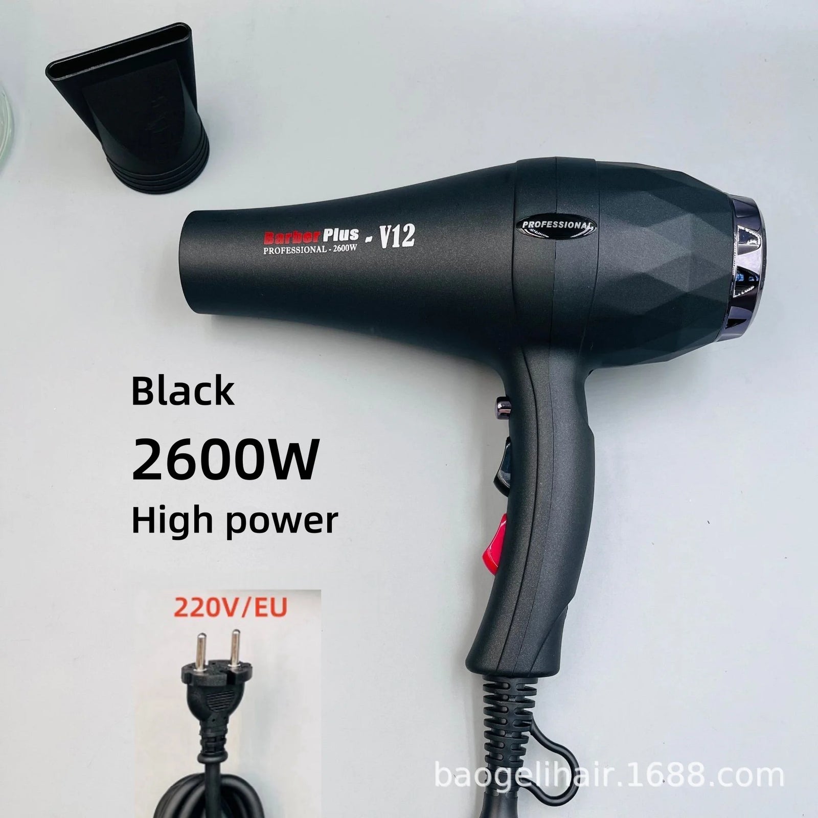 High Speed Hair Salon Hair Dryer 2600w, High-Power And Super Strong Wind Power, 15 Second Quick Drying Hair Stylist Special Mode