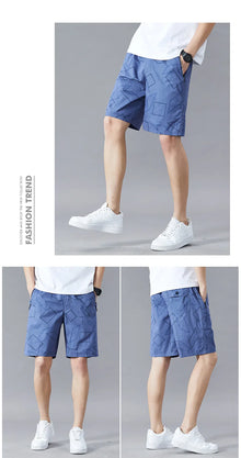 Big Men's Summer Shorts Cotton Knee Pants Golf Plaid Fashion Zipper Pocket Y2K Swim Beach Relaxed Fit Jogger Shorts