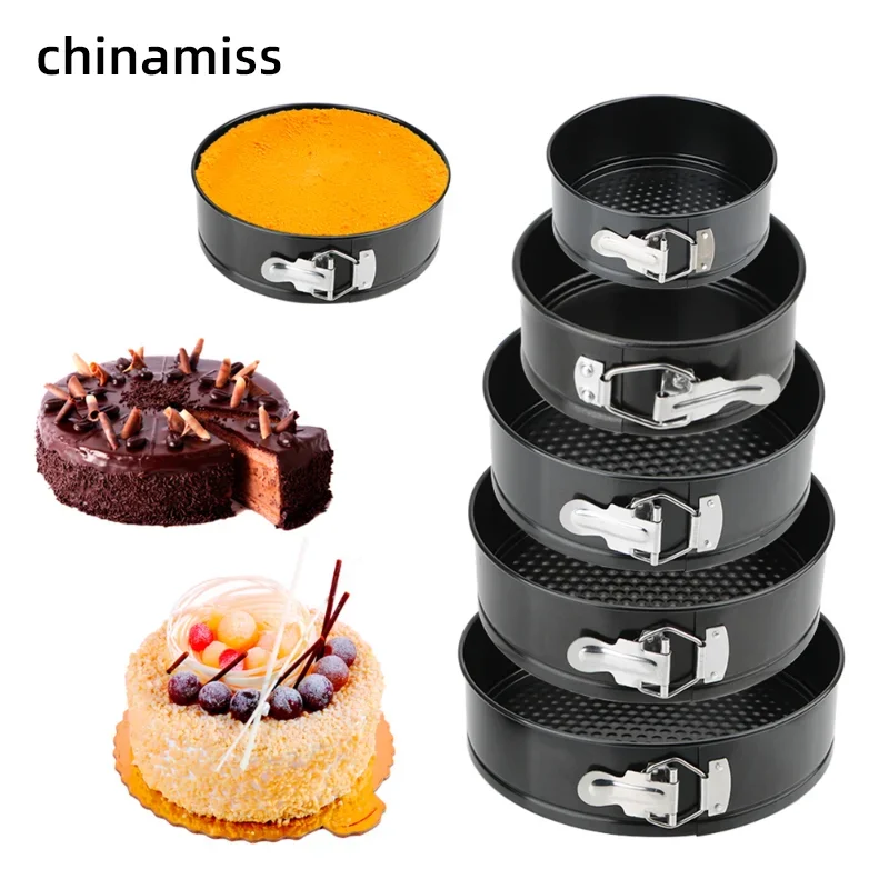 Removable Bottom Non-Stick Metal Bake Mould Round Cake Pan Bakeware  Carbon Steel Cakes Molds Kitchen Accessories