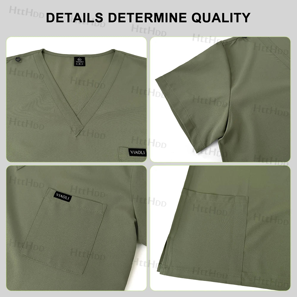 Mens Scrubs Uniform Work Gowns Woman Doctor Surgical Gown Wholesale Scrub Sets Beauty Salon Pharmacy Pet Store Uniforms Top Pant