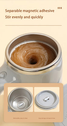 Portable Automatic Stirring Coffee Mug Magnetic Electric Stainless Steel Self Mixing Coffee Tumbler Rotating Home Office Travel