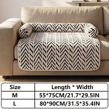 Pet Sofa Bed Mat with Side Bolsters Soft Fluffy Couch Protector Mat Anti-slip Dog Cat Bed Sleeping Cushion for Small Medium Pets