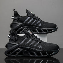 Men's Fashion Versatile Comfortable Lace-up Sports Casual Shoes, Mesh Shoes, Simple Striped All-Season Thick-Soled Trendy Sports