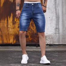 Men Jeans Shorts Strecth Washed Vintage Distressed Pockets Button Basics Straight Denims Streetwear 2025 Summer Short Pants