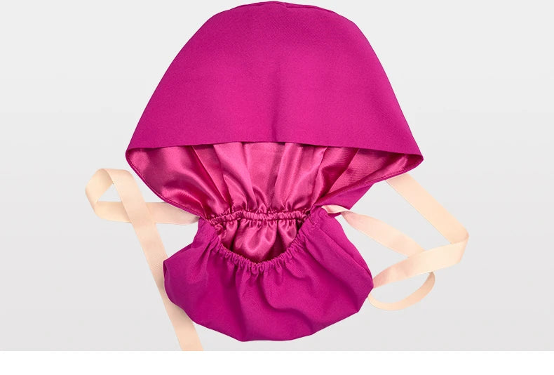 Ponytail Working Caps with Satin Lining for Women TOOTH Pet Doctor Nurse Scrubs Hat Stretch Long Hairs Nursing Caps C-TL-02