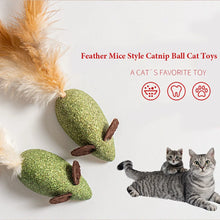 Mouse Mint Ball Feather Catnip Ball Self Cleaning Teeth Grinding Ball Feather Toy Ball Pet Toys Cat Supplies Pet Cleaning Tool
