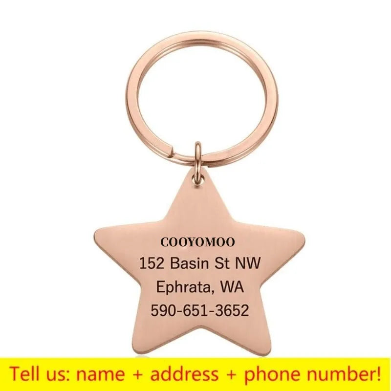 Personalized Engraved Pet ID Name Cat Dog Pet ID Anti-lost Tag Pendant for Cat Puppy Dog Collar Tag Keyring Bone Pet Accessories