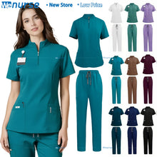 Surgical Uniforms Woman Man Scrub Set Medical Nurse Beauty Salon Workwear Clinical Scrubs Top + Pant Spa Doctor Nursing Tunic Su