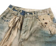 New Men's Punk Fashion Distressed Streetwear Denim Pantalones 3D Cartoon Bear Graphic Baggy Y2K Jeans Hip Hop Printed Jean
