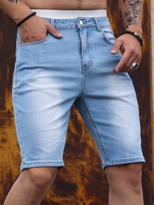 Men Jeans Shorts Strecth Washed Vintage Distressed Pockets Button Basics Straight Denims Streetwear 2025 Summer Short Pants