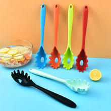 Passoire à pâtes en silicone avec long manche, cuillère à spaghetti, écumoire à nouilles, louche perforée en nylon, ustensile de cuisine