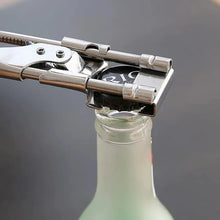 Ouvre-bouteille et ouvre-boîte multifonction réglable en acier inoxydable, outil de cuisine robuste à prise facile et économiseur d'effort