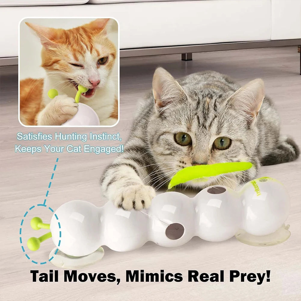Intelligent Interactive Cat Stick Pro with Prey Tail Replaceable Automatic Swing Caterpillar Motion Activated Teasing Cat Toy
