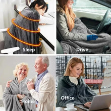 Coral Velvet Heating Blanket 8 Heated Areas 3 Heated Level USB Heating Shawl Wearable Design Fast Heating Electric Blanket