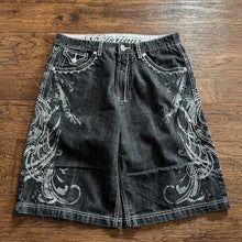 Y2K Denim Shorts Women Baggy Embroidered Streetwear Hip Hop