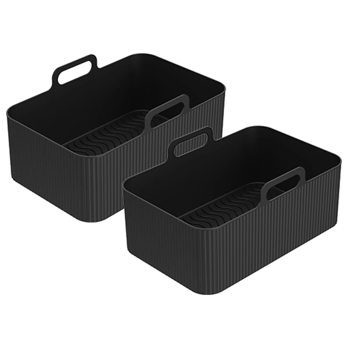 1/2PCS Reusable Air Fryer Silicone Tray Dish Dual 2 Basket Baking Pan Oven Pot Plate Liner Dual Air Fryer Accessories For Ninja