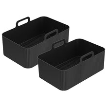 1/2PCS Reusable Air Fryer Silicone Tray Dish Dual 2 Basket Baking Pan Oven Pot Plate Liner Dual Air Fryer Accessories For Ninja
