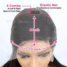 100% Raw Indian Virgin Hair Bouncy Wave 13x4 HD Lace Front Wigs Natural color 18" Wear and Go Ombre Bouncy Curly Glueless Wigs
