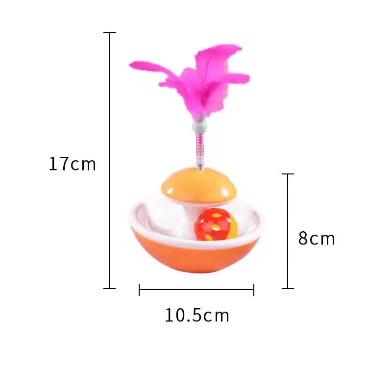 New Durable Funny Pet Cat Toys For Entertain Itself Mimi Favorite Feather Tumbler With Small Bell Kitten For Catch