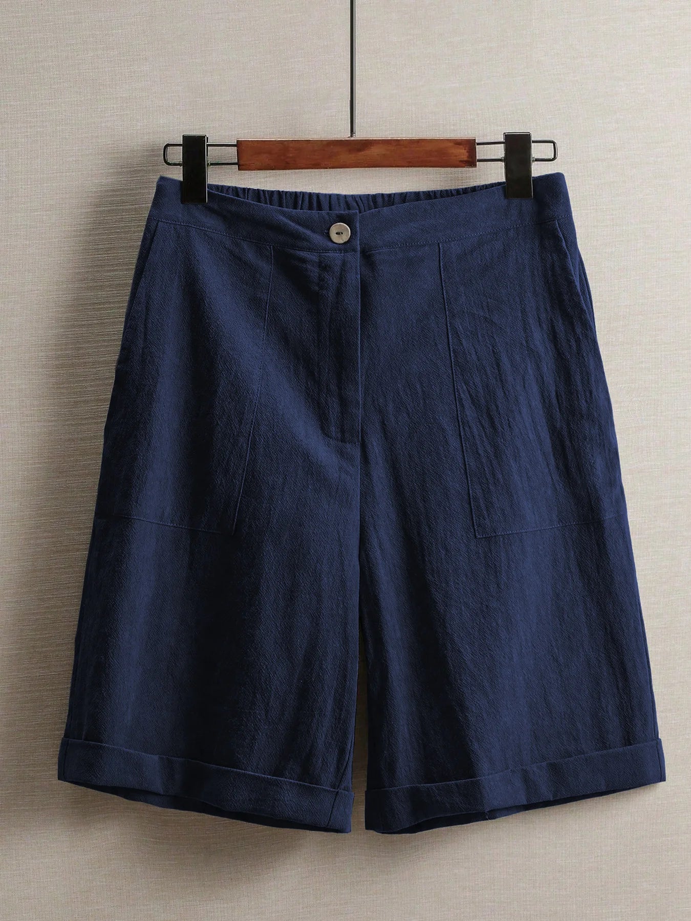 Summer women's thin five-point pants, wide-leg casual straight-leg high-waisted women's pants, fashionable outdoor sports pants