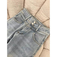 Y2K Fleece Flare Jeans Women Harajuku Streetwear Lace Bow Denim Pants Winter Fashion Sweet Cute High Waist Slim Design Trousers