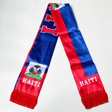 Écharpe de supporter de football 14x135cm 2026 Country, impression double face, drapeau national d'Haïti