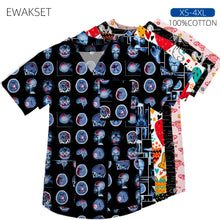 Women men Cartoon X-ray Surgical Tops pure Cotton Short Sleeve Medical Uniform Hospital Clinic Scrubs Blouse orthopedics Clothes