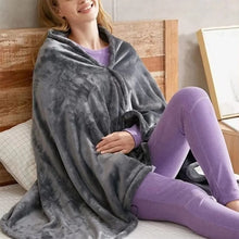 Coral Velvet Heating Blanket 8 Heated Areas 3 Heated Level USB Heating Shawl Wearable Design Fast Heating Electric Blanket