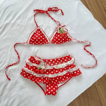 2026 Y2K Lace Up Vintage Bikini Set For Women Beachwear