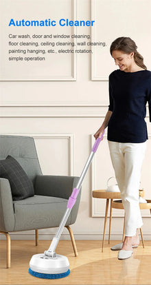 Wireless Electric Spin Mop Cleaning Machine Automatic 2 in 1 Wet & Dry Home Cleaner Car Glass Ceiling Door Windows Floor Cleaner