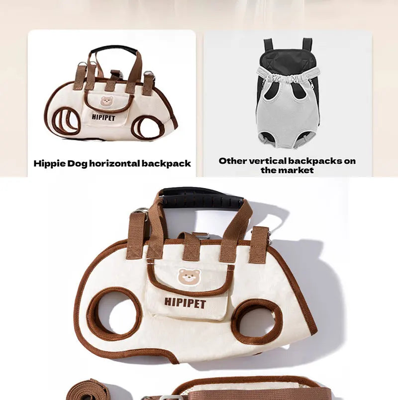 Dog bag out portable breathable multi-functional traction backpack Easy to Clean Backpack Breathable Adjustable cat bag petstrap