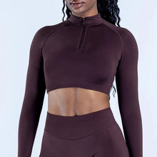 Impact Crop Zippy Fitness Top Women Long Sleeve Shirt